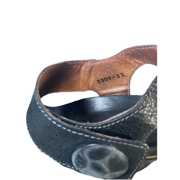 Taos Sandals Carousel 2 Wedge Heels Black Leather Open Toe Womens Sz 37 US 6.5 - Picture 5 of 8